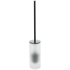 Toilet Brush, Frosted Glass With Chrome Handle